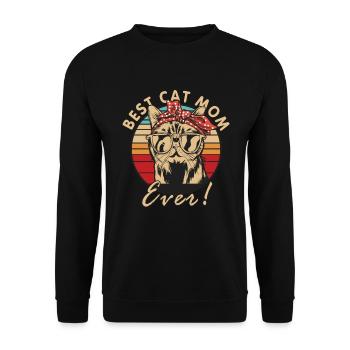Meilleure maman de chat jamais Maman de chat vintage - Sweat-shirt Unisexe - noir - Devant - Alina (178cm) & Michal (187cm)
