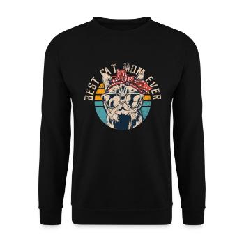 Best Cat Mom Ever Vintage Retro Cat - Unisex Sweatshirt - black - Front - Alina (178cm) & Michal (187cm)