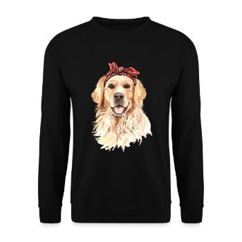 Cadeau de maman chien Golden Golden Retriever doux - Sweat-shirt Unisexe - noir - Devant - Alina (178cm) & Michal (187cm)