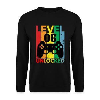 6e anniversaire garçons hommes jeu gamer cadeau - Sweat-shirt Unisexe - noir - Devant - Alina (178cm) & Michal (187cm)