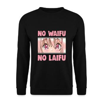 Funny otaku anime manga gag - Unisex Sweatshirt - black - Front - Alina (178cm) & Michal (187cm)