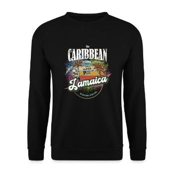 Jamaika - Die Karibik ruft - colorful - farbenfroh - Unisex Pullover - Schwarz - Vorne - Alina (178cm) & Michal (187cm)
