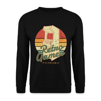 Joueur vidéo rétro d'arcade du Japon - Sweat-shirt Unisexe - noir - Devant - Alina (178cm) & Michal (187cm)