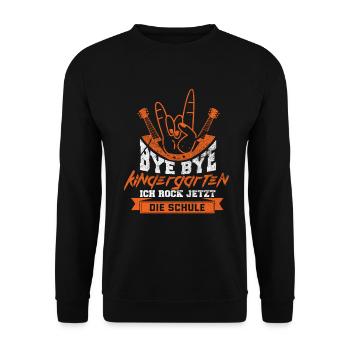 Bye Bye Kindergarten Ich Rock Jetzt Die Schule - Unisex Pullover - Schwarz - Vorne - Alina (178cm) & Michal (187cm)