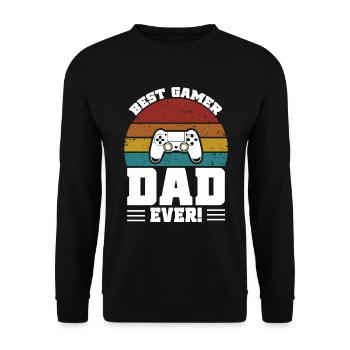 Gamer Dad Vatertag Papa Dad für Vater Geschenk - Unisex Pullover - Schwarz - Vorne - Alina (178cm) & Michal (187cm)