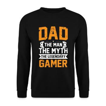 Gamer papa papa fête papa papa pour père cadeau - Sweat-shirt Unisexe - noir - Devant - Alina (178cm) & Michal (187cm)