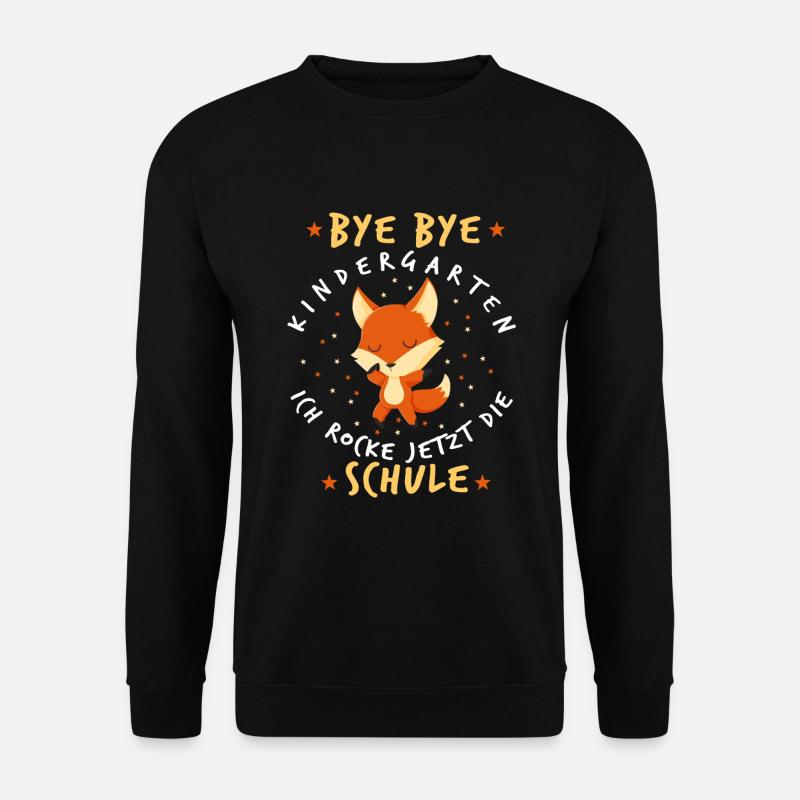 Bye Bye Kindergarten Einschulung Fuchs Geschenk - Unisex Pullover - Schwarz