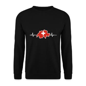 Carte de la Suisse - Sweat-shirt Unisexe - noir - Devant - Alina (178cm) & Michal (187cm)