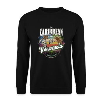Venezuela Urlaub Reisen Karibik Geschenk retro - Unisex Pullover - Schwarz - Vorne - Alina (178cm) & Michal (187cm)