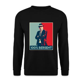 Alain Berset 100 Bersent Shirt - Unisex Pullover - Schwarz - Vorne - Alina (178cm) & Michal (187cm)