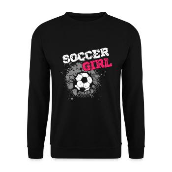 Soccer girl soccer fan - Unisex Sweatshirt - black - Front - Alina (178cm) & Michal (187cm)