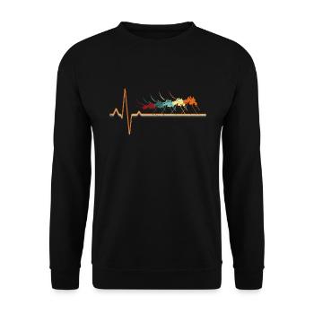 ECG moustique rétro - Sweat-shirt Unisexe - noir - Devant - Alina (178cm) & Michal (187cm)