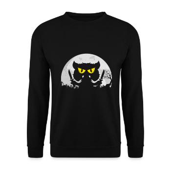Chat disant cadeau Halloween - Sweat-shirt Unisexe - noir - Devant - Alina (178cm) & Michal (187cm)