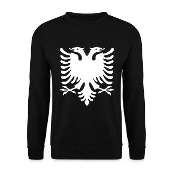 Albanien Flagge Kosovo Balkan Shqiptar Geschenk - Unisex Pullover - Schwarz - Vorne - Alina (178cm) & Michal (187cm)