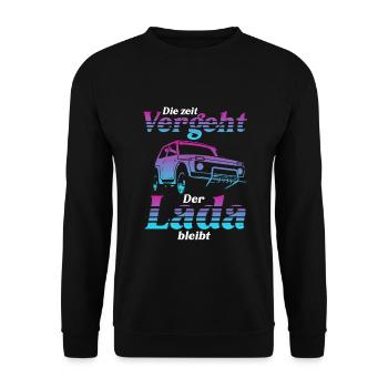 Lada Niva SUV Offroad Geschenk - Unisex Pullover - Schwarz - Vorne - Alina (178cm) & Michal (187cm)