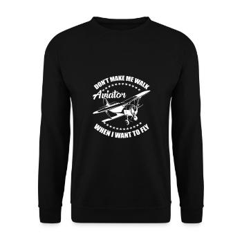 Cadeaux d'aviation de pilotes d'avion - Sweat-shirt Unisexe - noir - Devant - Alina (178cm) & Michal (187cm)