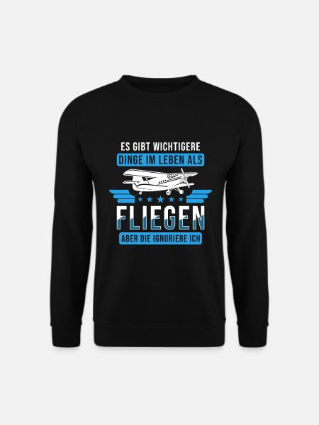 Lustige Piloten und Hobby Flieger Sprüche - Unisex Pullover - Schwarz