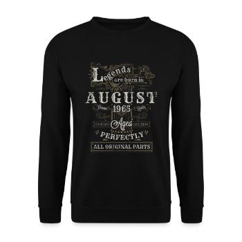 Legends are Born In August 1965 Vintage Geburtstag - Unisex Pullover - Schwarz - Vorne - Alina (178cm) & Michal (187cm)