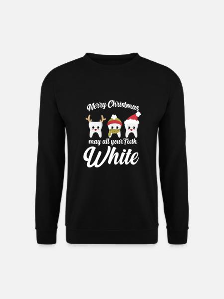 Zahnarzt Weihnachten Geschenk Zähne Weiß - Unisex Pullover - Schwarz