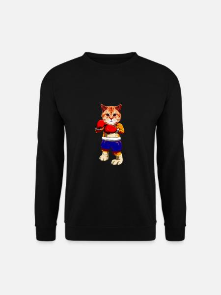 Cat Cat T shirt Gift Fan Funny Middle Finger - Unisex Sweatshirt - black