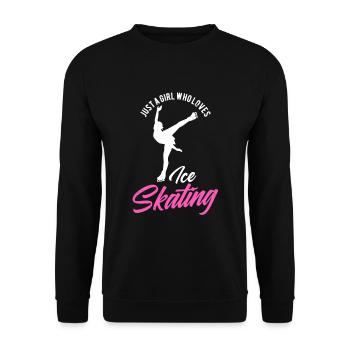 Mädchen Das Eislaufen Eiskunstlauf Liebt - Unisex Pullover - Schwarz - Vorne - Alina (178cm) & Michal (187cm)