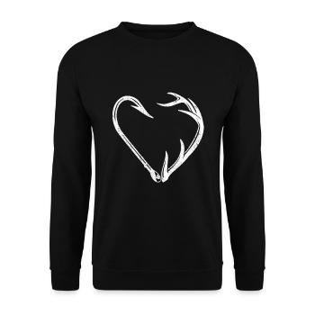 Cabane de pêche Hunter Antler Elk Deer Hunting - Sweat-shirt Unisexe - noir - Devant - Alina (178cm) & Michal (187cm)