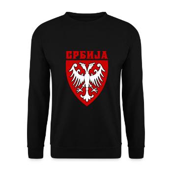 Drapeau de la Serbie Srbija Majica Balkans Gift - Sweat-shirt Unisexe - noir - Devant - Alina (178cm) & Michal (187cm)