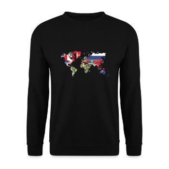 World map continents map for geography teachers - Unisex Sweatshirt - black - Front - Alina (178cm) & Michal (187cm)