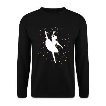 Ballerina Ballet Gift with Stars - Unisex Sweatshirt - black - Front - Alina (178cm) & Michal (187cm)