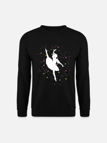 Ballerina Ballett Geschenk mit Sternen - Unisex Pullover - Schwarz