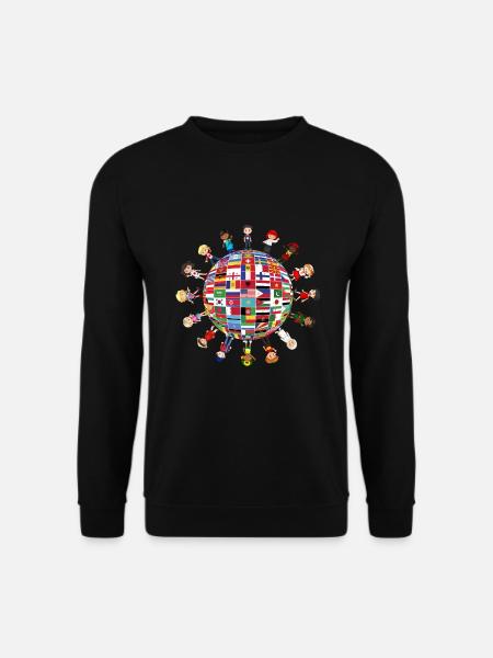 Kulturelle Vielfalt Kinder Rund Um Den Globus - Unisex Pullover - Schwarz
