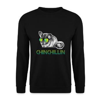 Amoureux des animaux Chinchillin tamponnant - Sweat-shirt Unisexe - noir - Devant - Alina (178cm) & Michal (187cm)