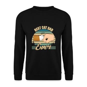 Best Cat Dad Ever - Unisex Sweatshirt - black - Front - Alina (178cm) & Michal (187cm)