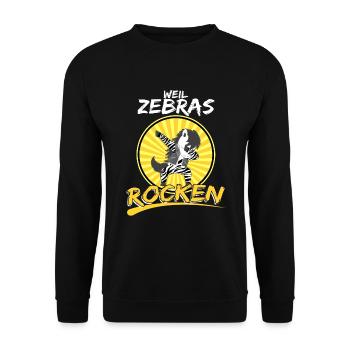 Kinder Zebra Weil Zebras Rocken Cooles Dab Zebra - Unisex Pullover - Schwarz - Vorne - Alina (178cm) & Michal (187cm)