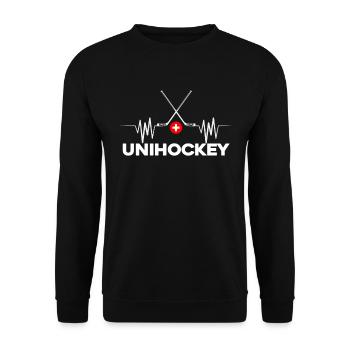 Unihockey Schweiz - Unisex Pullover - Schwarz - Vorne - Alina (178cm) & Michal (187cm)