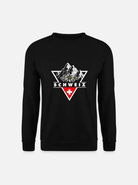 Schweiz Berge Suisse Geschenk - Unisex Pullover - Schwarz