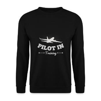 Pilot in Ausbildung - ZinSpira - Unisex Pullover - Schwarz - Vorne - Alina (178cm) & Michal (187cm)