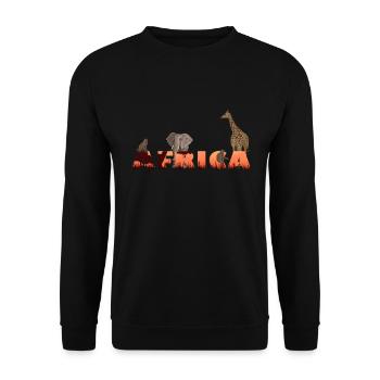 African animals africa giraffe elephant monkey - Unisex Sweatshirt - black - Front - Alina (178cm) & Michal (187cm)
