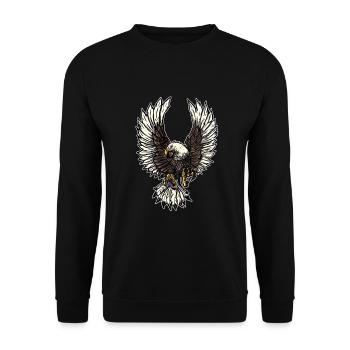 Aigle aigle tête d'aigle cadeau biker - Sweat-shirt Unisexe - noir - Devant - Alina (178cm) & Michal (187cm)