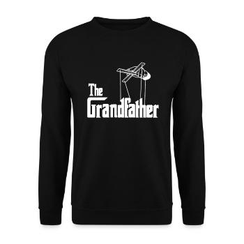 The Grandfather the Godfather Opa Großvater Lustig - Unisex Pullover - Schwarz - Vorne - Alina (178cm) & Michal (187cm)