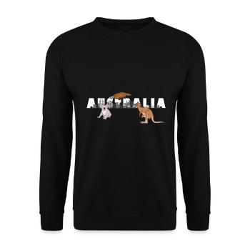 Australien Australische Tiere Känguru Koala Sydney - Unisex Pullover - Schwarz - Vorne - Alina (178cm) & Michal (187cm)