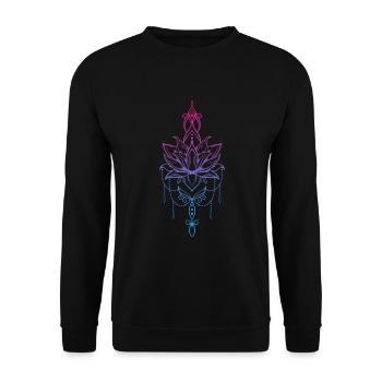 Lotus Blume Meditation Entspannen Yoga - Unisex Pullover - Schwarz - Vorne - Alina (178cm) & Michal (187cm)