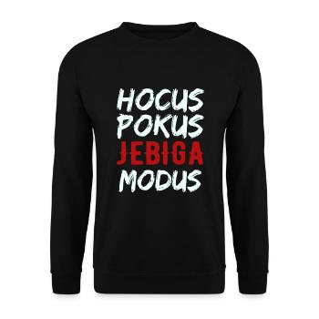 Jebiga Balkan Jebise Brate Lustiges Jugo Spruch - Unisex Pullover - Schwarz - Vorne - Alina (178cm) & Michal (187cm)