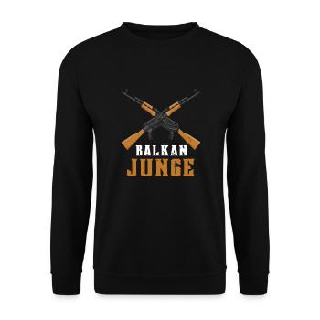 Balkan Junge Jebiga Brate - Unisex Pullover - Schwarz - Vorne - Alina (178cm) & Michal (187cm)