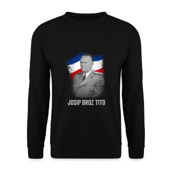Josip Broz Tito Marsal SFRJ Jugoslawien - Unisex Pullover - Schwarz - Vorne - Alina (178cm) & Michal (187cm)