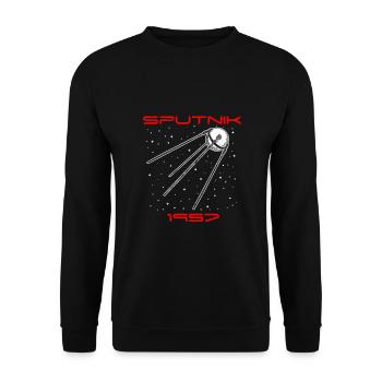 Idée cadeau Spoutnik URSS Union soviétique - Sweat-shirt Unisexe - noir - Devant - Alina (178cm) & Michal (187cm)