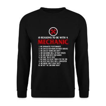 10 Reasons To Be With Mechanic Funny Mechanic Gift - Sweat-shirt Unisexe - noir - Devant - Alina (178cm) & Michal (187cm)