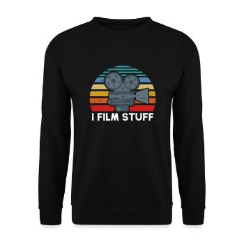 Filmmaker Design, I Film Stuff Gift Videography - Unisex Sweatshirt - black - Front - Alina (178cm) & Michal (187cm)