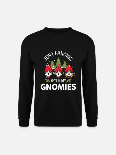 Hanging With My Gnomies Weihnachten Gnom Xmas - Unisextröja - svart