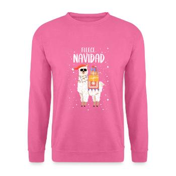 Fleece Feliz Navidad Lama Weihnachten Nette - Unisex Pullover - Pink - Vorne